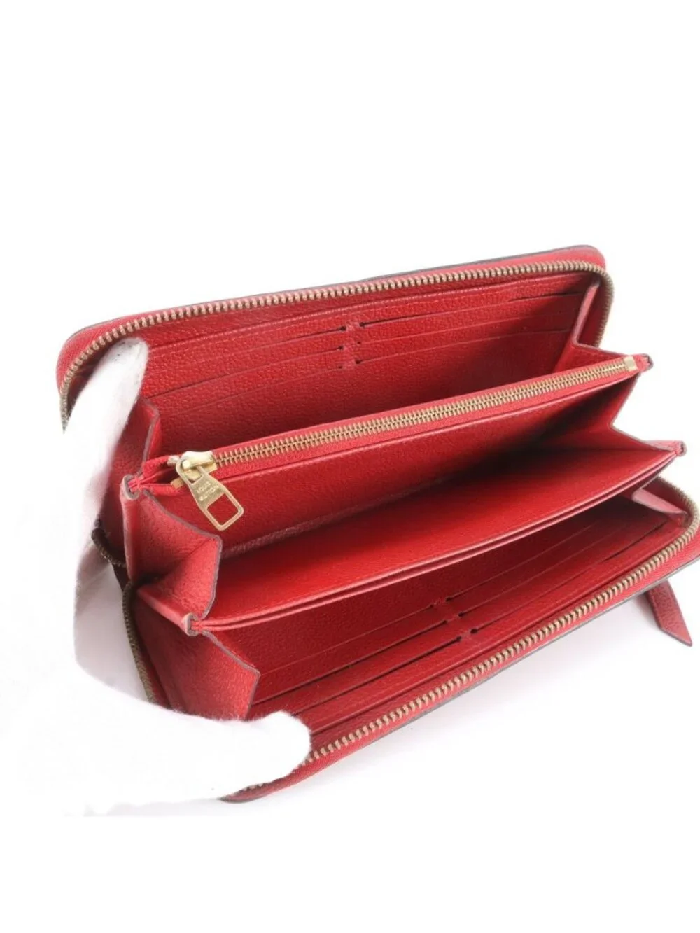 Louis Vuitton Monogram Empreinte Zippy Wallet Scarlet Leather